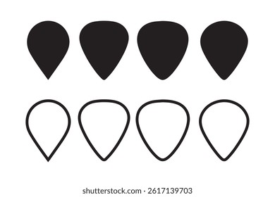 guitar pick icon vector silhouette illustration isolated white background