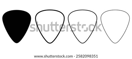 Guitar pick icons set. Guitar pic vector design illustration on white background.
