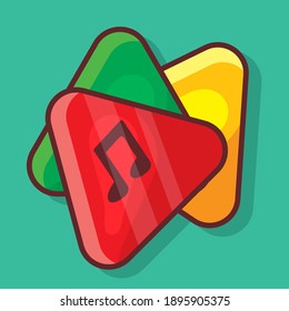 guitar pick  isolated cartoon vector illustration in flat style