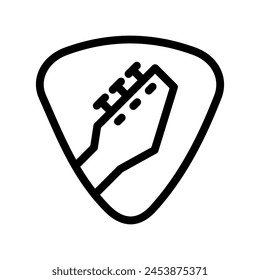 guitar pick line icon illustration vector graphic. Simple element illustration vector graphic, suitable for app, websites, and presentations isolated on white background