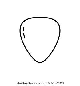 Guitar pick line icon isolated on white