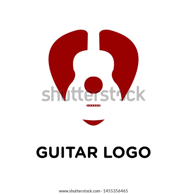 Guitar Pick Logo Design Stock Vector Royalty Free 1455356465