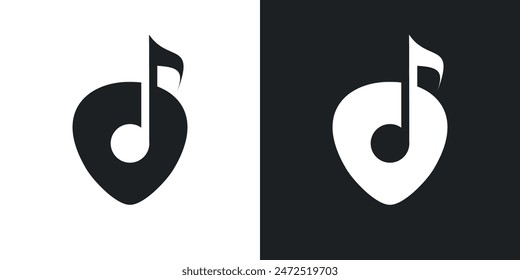 Guitar pick logo design concept. Premium Vector