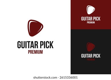 Guitar pick logo design vector template illustration