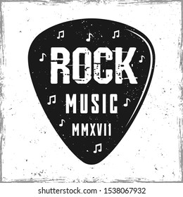Guitar pick or mediator vector design template isolated on background with removable textures