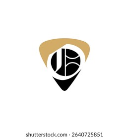 Guitar Pick And negative Space Letter O Logo Design