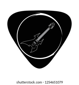 guitar in the pick on white background, vector illustration