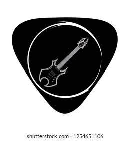 guitar in the pick on white background, vector illustration