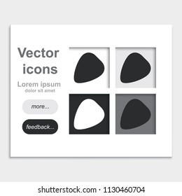 Guitar pick placed on web page template flat vector icon.