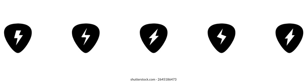 Ícone de forma de palheta de guitarra. Sinal de espectro. Tringle símbolo de palheta de guitarra de plástico. Ícone do mediador de música. Elemento de design. Ilustração vetorial. EPS 10