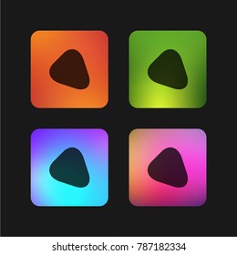 Guitar pick silhouette four color gradient app icon design