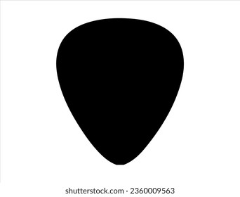 Guitar pick silhouette vector art white background