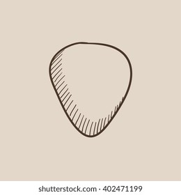 Guitar pick sketch icon.