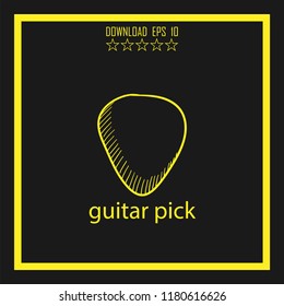 guitar pick sketch vector icon