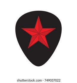 Guitar pick and star icon vector