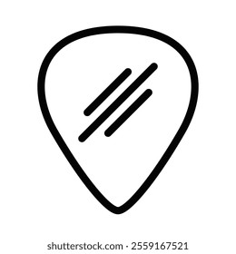 Guitar pick vector icon in outline style. Editable stroke.