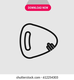 Guitar Pick Vector Icon, The symbol of musical instrument part. Simple, modern flat vector illustration for mobile app, website or desktop app  