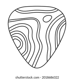 Guitar pick vector icon.Outline vector icon isolated on white background guitar pick.