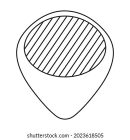 Guitar pick vector icon.Outline vector icon isolated on white background guitar pick.