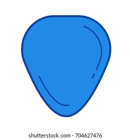 Guitar pick vector line icon isolated on white background. Guitar pick line icon for infographic, website or app. Blue icon designed on a grid system.