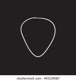 Icono de esbozo de vector de selección de guitarra aislado en el fondo. Hand dibujó el icono de la guitarra. Icono de dibujo de guitarra para infografía, sitio web o aplicación.