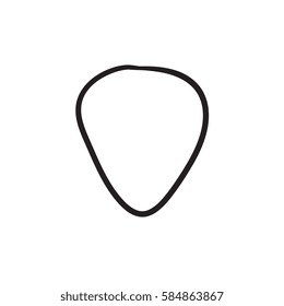 Guitar pick vector sketch icon isolated on background. Hand drawn Guitar pick icon. Guitar pick sketch icon for infographic, website or app.