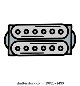 Guitar Pickup Humbucker for musicians, hand drawn doodle icon