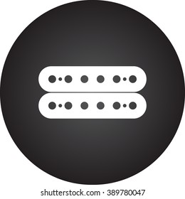 Guitar pickup humbucker simple icon  on round background