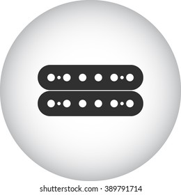 Guitar pickup humbucker simple icon  on round background