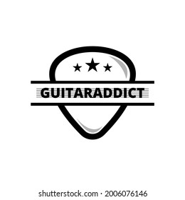 The guitar pikc logo design is suitable for businesses around musical instruments