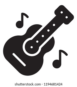 Guitar play concept with the music notes