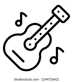Guitar play concept with the music notes 