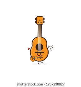 Guitar play guitar cute character illustration
