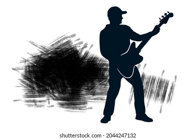 Guitar player graphic in vector quality.