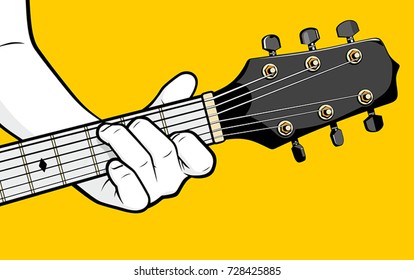 Guitar Player Hand Playing C Chord