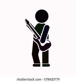 Guitar player  icon. Vector design.