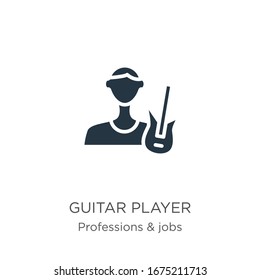 Guitar player icon vector. Trendy flat guitar player icon from professions & jobs collection isolated on white background. Vector illustration can be used for web and mobile graphic design, logo, 