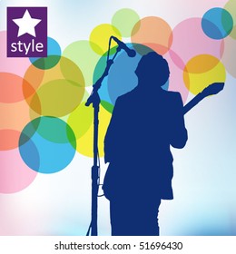guitar player on the abstract background
