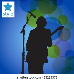 guitar player on the abstract background