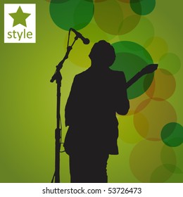 guitar player on the abstract background