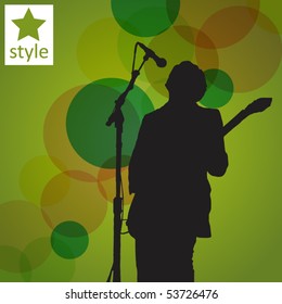 guitar player on the abstract background