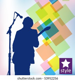 guitar player on the abstract background