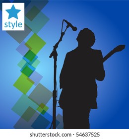 guitar player on the abstract background