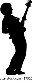 Guitar player silhouette