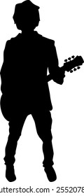 Guitar player silhouette