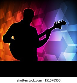 Guitar player vector background concept