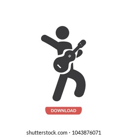 Guitar player vector icon 