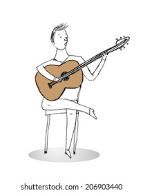 Guitar player vector illustration