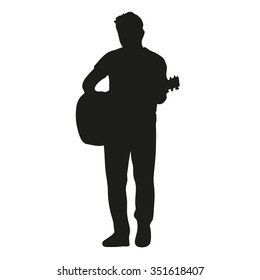 Guitar player vector silhouette