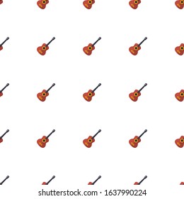 Guitar playing icon pattern seamless isolated on white background. Editable flat Guitar playing icon. Guitar playing icon pattern for web and mobile.